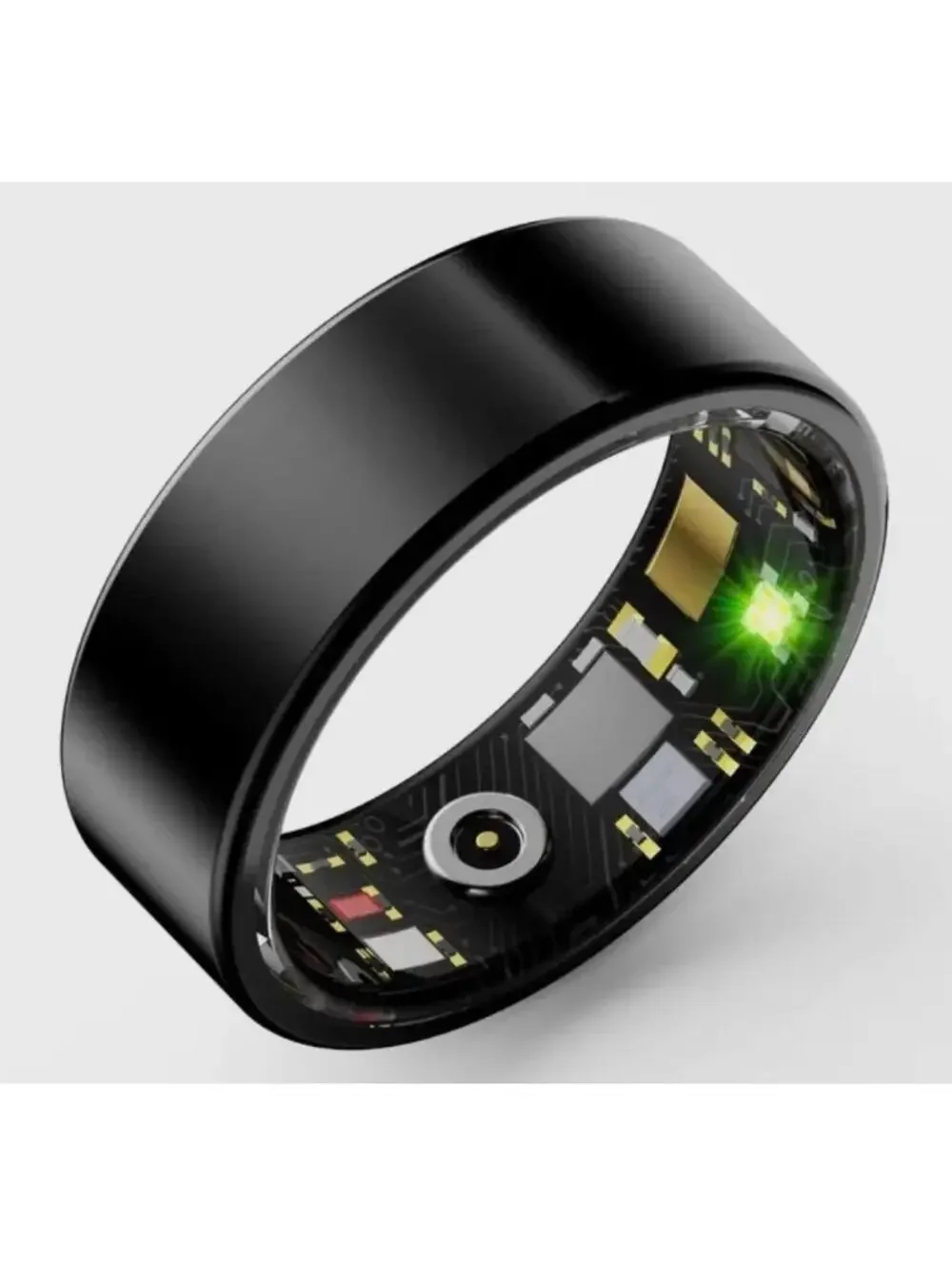 Smart Ring Fitness Tracker Wireless Black Stainless Steel Sleeping Monitor